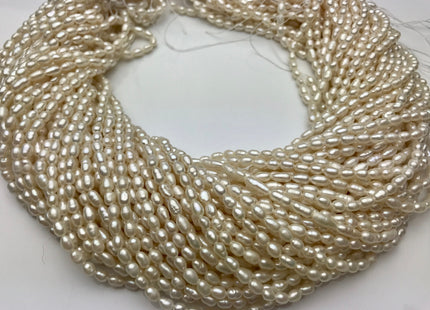 3x4-6mm Natural White Color Rice Shape Freshwater Pearls Genuine Tiny Freshwater Pearl Beads Bridal Pearls #1371