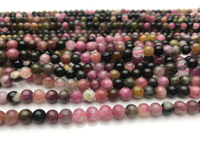 WHOLESALE 4mm 6mm 8mm 10mm AAA Smooth Round Watermelon Tourmaline Gemstone Beads High Quality Turmaline Beads. #2253
