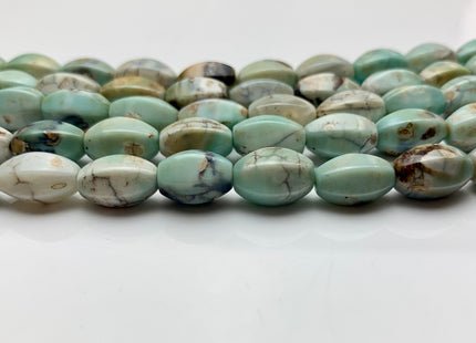 8x12 mm Natural Color Faceted Barrel Shape Dragon Skin Agate Gemstone Beads Natural Blue Green Color Agate Gemstone Beads. #2370