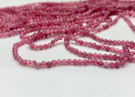 WHOLESALE 2.5-3 mm Natural Color Micro Faceted Round Pink Tourmaline Gemstone Beads Genuine Natural Pink Tourmaline Loose Beads #2364