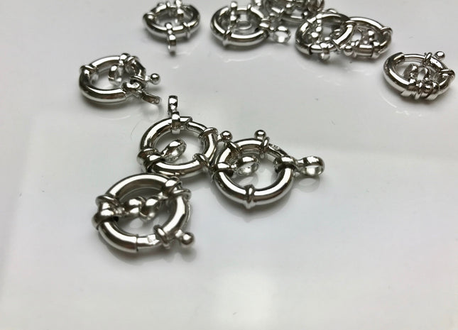 15 mm Jumbo .925 Sterling Silver Spring Clasp, Large Sterling Silver Finding Clasp, Silver Finding Clasps, Jumbo Spring Clasp (432-SCL15)