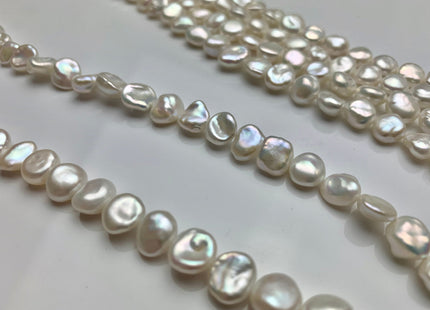 9x11 mm AA Natural White Freshwater Flat Keshi Pearls Genuine High Luster Natural White Freshwater Pearls #1347