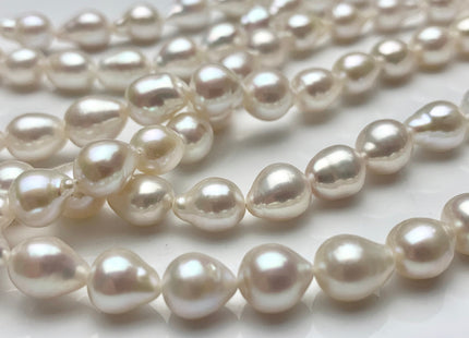 7-8x9mm AAAA Natural White Freshwater TearDrop Baroque Edison Pearl Genuine Natural Super High Luster Akoya Quality Freshwater Pearls #1668