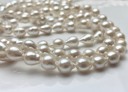 7-8x9mm AAAA Natural White Freshwater TearDrop Baroque Edison Pearl Genuine Natural Super High Luster Akoya Quality Freshwater Pearls #1668