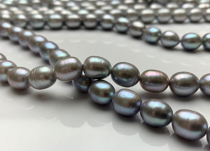9-10x11 mm AAA Gray Freshwater Pearl Rice/Oval Shape Freshwater Pearl Beads Genuine High Luster Freshwater Pearls #150