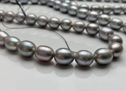 9-10x11 mm AAA Gray Freshwater Pearl Rice/Oval Shape Freshwater Pearl Beads Genuine High Luster Freshwater Pearls #150