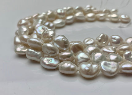 8x11-13 mm AAA Half Strand High Luster Natural White Keshi Nugget Freshwater Pearl Beads Center Drilled Keshi Nugget Pearls #1671