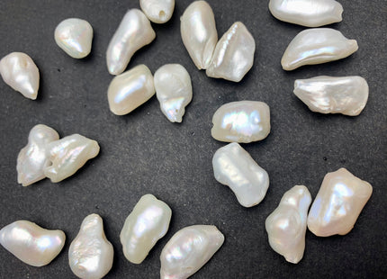 One Piece 11x15-20 mm AAA Large Hole Natural White Biwa Stick Pearl Beads Hole Size 2.2 mm Genuine High Luster Large Hole Biwa Pearl #1673