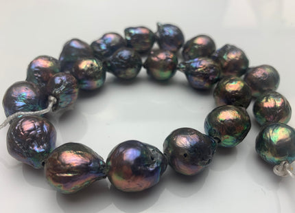 11x13 - 16x18 mm AA Large Hole Peacock Baroque Pearl 2.2 mm Hole Jumbo Peacock Baroque Pearl Beads Large Hole Baroque Pearl #246