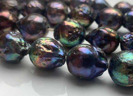 11x13 - 16x18 mm AA Large Hole Peacock Baroque Pearl 2.2 mm Hole Jumbo Peacock Baroque Pearl Beads Large Hole Baroque Pearl #246