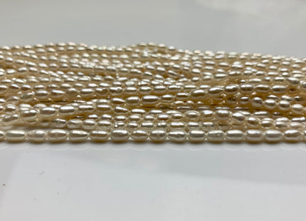 2.5x3-4 mm Natural White Rice / Oval Freshwater Pearl High Luster Freshwater Pearls Beads Small White Seed Pearl Beads #1380