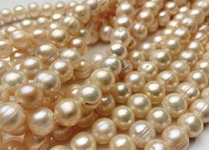 10-11 mm AA Large Hole Natural Light Pink Or Light Peach Color Freshwater Pearl Beads Hole Size 2.2 mm High Luster Large Hole Pearls #593