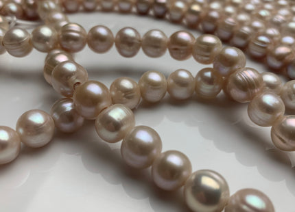 10-11 mm AA Large Hole Natural Light Pink Or Light Peach Color Freshwater Pearl Beads Hole Size 2.2 mm High Luster Large Hole Pearls #593