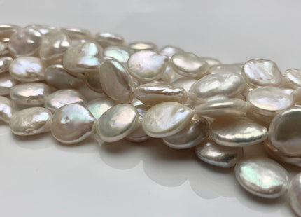 12-14 mm AA White Coin Freshwater Pearl Genuine Freshwater Pearl Beads Natural White High Luster/ Quality Coin Pearls #1072