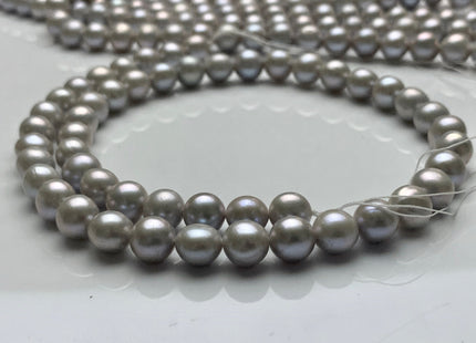 8-8.5 mm AAA Gray Semi-Round Freshwater Pearls Genuine Smooth And Round Pearl Beads High Luster Pinkish Gray Color Freshwater Pearls #535