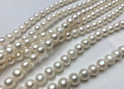 6.5-7 mm AA Natural White Potato Freshwater Pearls Genuine Natural freshwater Pearl Beads High Luster White Freshwater Pearls #1383
