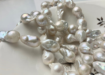 15x20-17x30 mm AA Natural White Freshwater Baroque Pearl Beads Genuine High Luster And Quality Natural White Baroque Pearls #1683