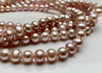 6.5-7 mm AA Natural Light Pink/Peach Pink/Mauve Pink Potato Freshwater Pearls Genuine High Luster Natural Pink Color Freshwater Pearls #1385