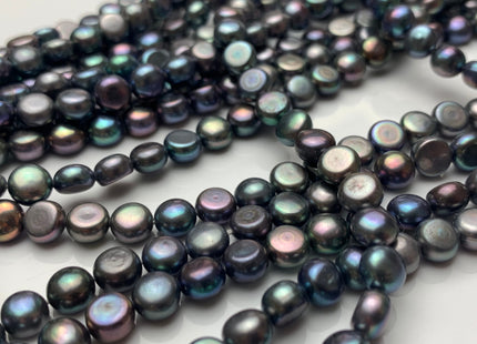 6.5-7 mm AA Button Freshwater Pearl Beads Round Nugget Shape Natural White/ Peacock / Olive Green Color Round Nuggets Pearl Beads #90