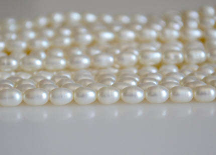 BEST SALE Limited Time Offer 4.5x6 mm Or 5x7 mm AAA Top Quality High Luster Natural White Rice/Oval Shape Freshwater Pearl Beads #868