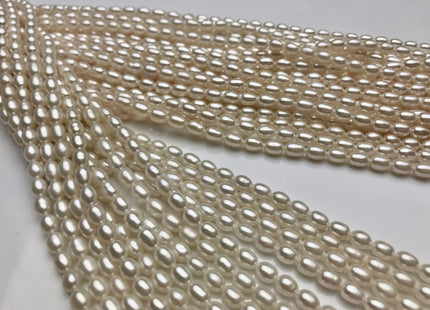 BEST SALE Limited Time Offer 4.5x6 mm Or 5x7 mm AAA Top Quality High Luster Natural White Rice/Oval Shape Freshwater Pearl Beads #868