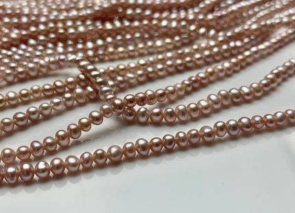 4 mm AAA Natural Pink OR Mauve Pink Potato Freshwater Pearl Beads Genuine Cultured Freshwater Pearl Beads Wedding / Bridal Pearls #1134
