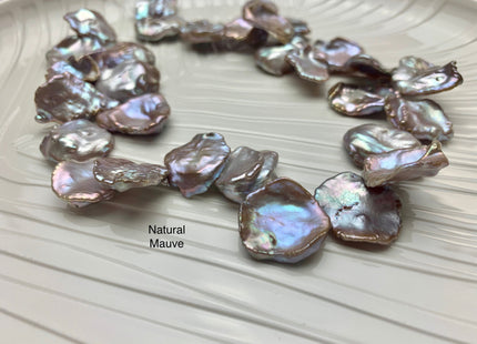 20-25 mm AAA HUGE High Luster Natural Pink Mauve Seaweed Keshi Freshwater Pearl Beads Top Drilled Natural Color CornFlake Keshi Pearl #1687