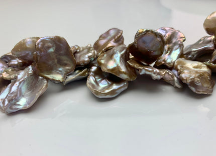 20-25 mm AAA HUGE High Luster Natural Pink Mauve Seaweed Keshi Freshwater Pearl Beads Top Drilled Natural Color CornFlake Keshi Pearl #1687