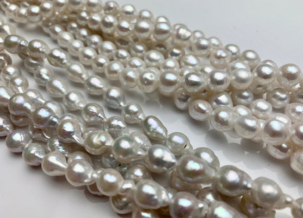 7x9-10 mm Natural White/Silver Gray AAA Baroque Freshwater Pearl Cultured Baroque Pearls Natural Edison Baroque Freshwater Pearls #1040