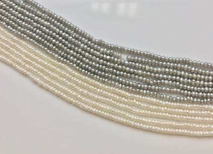1.5x2-2.5 mm AAA Natural White OR Gray Tiny Freshwater Pearl Roundel/Button Shape Genuine Top Quality Freshwater Seed Pearl Beads #1119