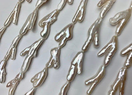 Rare Chicken Feet Shape Genuine Freshwater Pearl Beads in Natural White and Light Pink Colors, Limited Edition Pearl, Loose Beads #75
