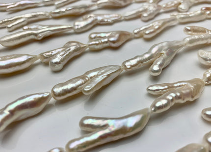 Rare Chicken Feet Shape Genuine Freshwater Pearl Beads in Natural White and Light Pink Colors, Limited Edition Pearl, Loose Beads #75