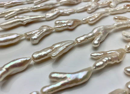 Rare Chicken Feet Shape Genuine Freshwater Pearl Beads in Natural White and Light Pink Colors, Limited Edition Pearl, Loose Beads #75
