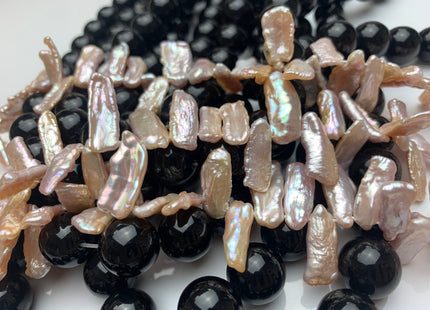6-7 x 18-26 mm AA Top Drilled Natural Pink Biwa/Stick Freshwater Pearl Beads Natural Pink High LusterTop Drilled Biwa Pearl #599