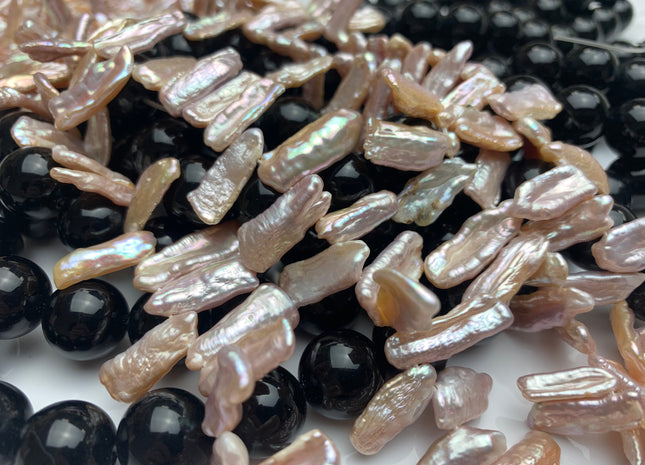6-7 x 18-26 mm AA Top Drilled Natural Pink Biwa/Stick Freshwater Pearl Beads Natural Pink High LusterTop Drilled Biwa Pearl #599