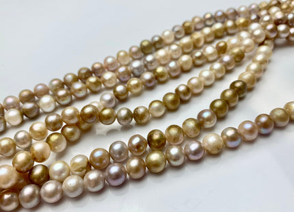 8 - 9 mm Natural Seaweed Color Potato Freshwater Pearl Beads Genuine Natural Color Freshwater Potato Pearls #88