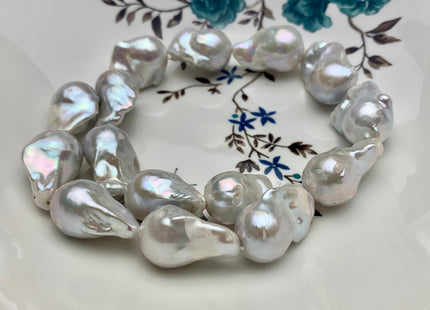 15-20x24-30 mm AAA Jumbo Size Freshwater Baroque Pearl Beads Genuine High Luster And Quality Natural White Baroque Pearls #1546