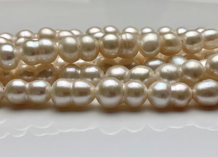 9x12-16 mm Large Hole Natural White Peanut Shape Freshwater Pearl Beads Hole Size 2.2 mm Genuine Natural White Large Hole Pearls # 1698