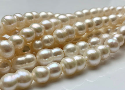 9x12-16 mm Large Hole Natural White Peanut Shape Freshwater Pearl Beads Hole Size 2.2 mm Genuine Natural White Large Hole Pearls # 1698