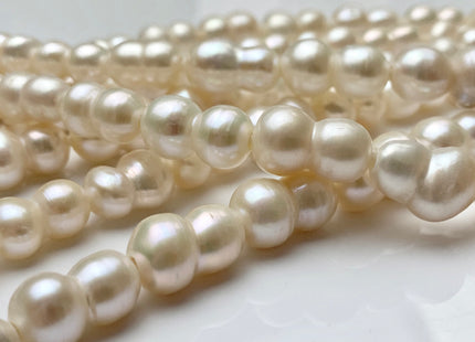 9x12-16 mm Large Hole Natural White Peanut Shape Freshwater Pearl Beads Hole Size 2.2 mm Genuine Natural White Large Hole Pearls # 1698