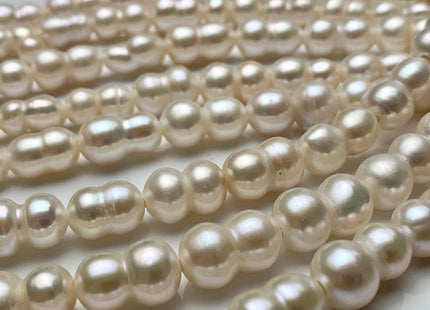 9x12-16 mm Large Hole Natural White Peanut Shape Freshwater Pearl Beads Hole Size 2.2 mm Genuine Natural White Large Hole Pearls # 1698