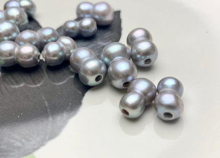 9x12-16 mm Large Hole Gray Color Peanut Shape Freshwater Pearl Beads Hole Size 2.2 mm Genuine Gray Color Large Hole Pearls # 1699
