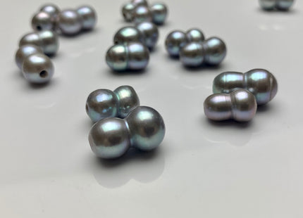 9x12-16 mm Large Hole Gray Color Peanut Shape Freshwater Pearl Beads Hole Size 2.2 mm Genuine Gray Color Large Hole Pearls # 1699