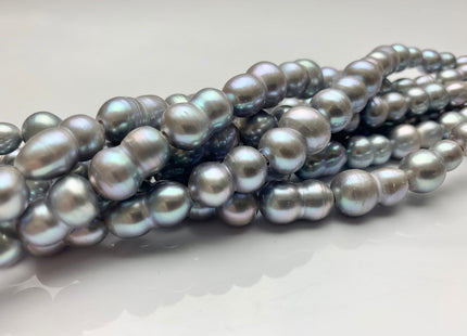 9x12-16 mm Large Hole Gray Color Peanut Shape Freshwater Pearl Beads Hole Size 2.2 mm Genuine Gray Color Large Hole Pearls # 1699