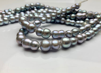 9x12-16 mm Large Hole Gray Color Peanut Shape Freshwater Pearl Beads Hole Size 2.2 mm Genuine Gray Color Large Hole Pearls # 1699