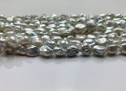 6-8x9-10 mm Natural White Or Natural Gray Keshi Freshwater Pearl Beads Genuine Natural Keshi Oval Nugget B grade Pearls #1405