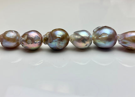 One-Of-A-Kind 14x18-20 mm AAA Large Hole Jumbo Natural Pink Baroque Pearl Beads 2.0mm Hole Natural Iridescent Color Baroque Pearl Beads #526