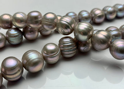 11-12mm Gray Ringed Potato Freshwater Pearl Beads Genuine Freshwater Pearls Ringed Potato Freshwater Pearls #1170