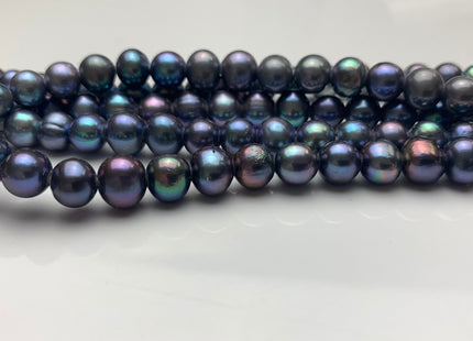 8-8.5mm Half Strand AAA Potato Rainbow Peacock Freshwater Pearls 2.1mm Hole Genuine Large Hole Freshwater Pearls #168