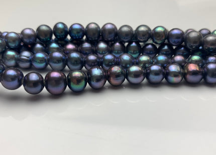 8-8.5mm Half Strand AAA Potato Rainbow Peacock Freshwater Pearls 2.1mm Hole Genuine Large Hole Freshwater Pearls #168